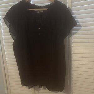 LOFT Black Sheer Blouse